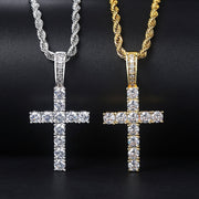 ICED CROSS PENDANT & NECKLACE